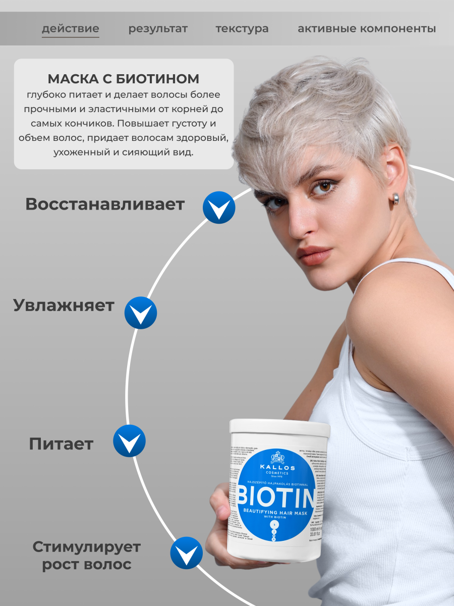 KJMN "BIOTIN"  укрепляющая маска для волос с биотином