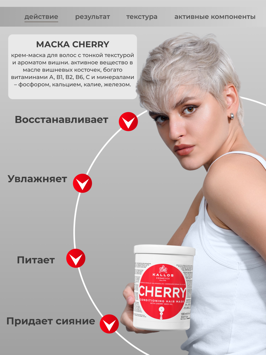 KJMN "CHERRY" Вишневая маска для волос 